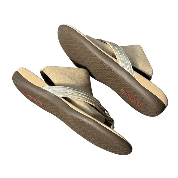 Vionic Aloe Womens Orthotic Sandals Size 8 Metallic Gold Open Toe Slip-On - Picture 4 of 6